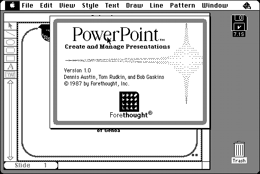 PowerPoint 1.0 for Mac OS classic